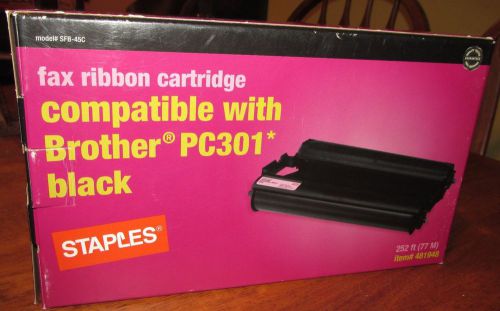 Staples Fax Ribbon Cartridge # SFB-45C - Compatible with Brother PC301