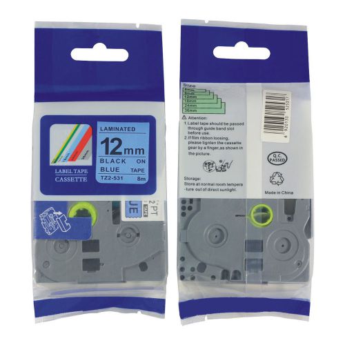 Nextpage Label Tape TZe-531 black on blue 12mm*8m compatible for GL100, PT200