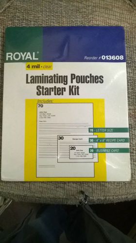 Royal 4Mil ClearLaminating Pouches Starter Kit 120 pc #013608