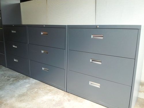 LATERAL 36&#034; FILE CABINETS 3 DRAWERS GRAY