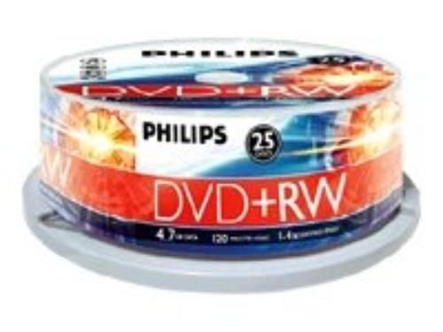 NEW PHILIPS DW4S4B25F/17 25PK 4X DVD+RW