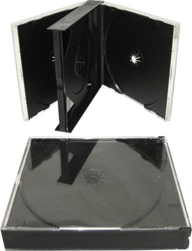 NEW 10 Black Quad 4 Disc CD Jewel Case