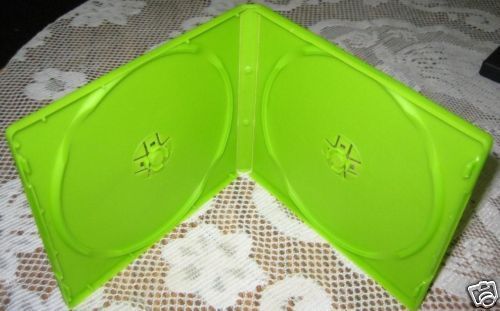 200 new 11 mm double poly cd dvd case, solid green mh4 for sale