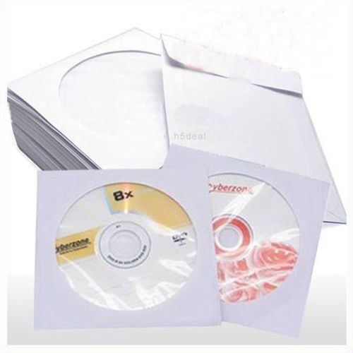 Memorex 30 Paper CD DVD R CDR Bluray Sleeve Window Flap Envelope New