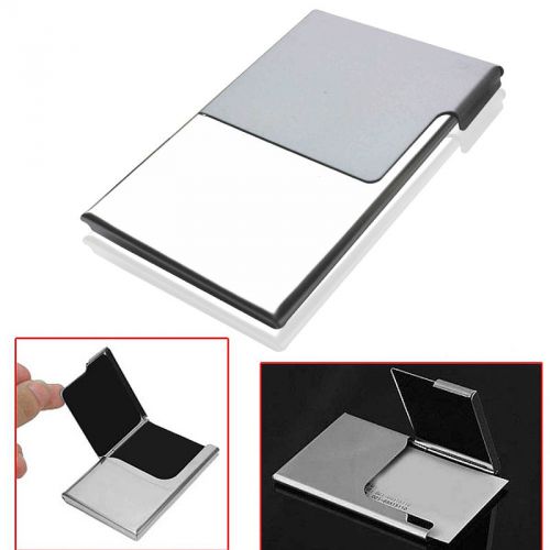 Silver Creative Semi-open Business Driver ID Credit Card Holder Protector Case