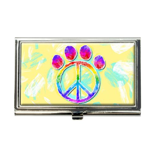 Paw Print Peace Sign Business Credit Card Holder Case