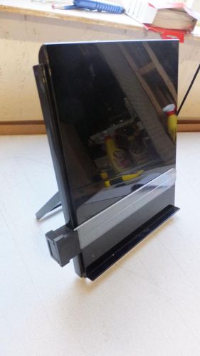 Used letter-size freestanding desktop copyholder, heavy plastic, black for sale