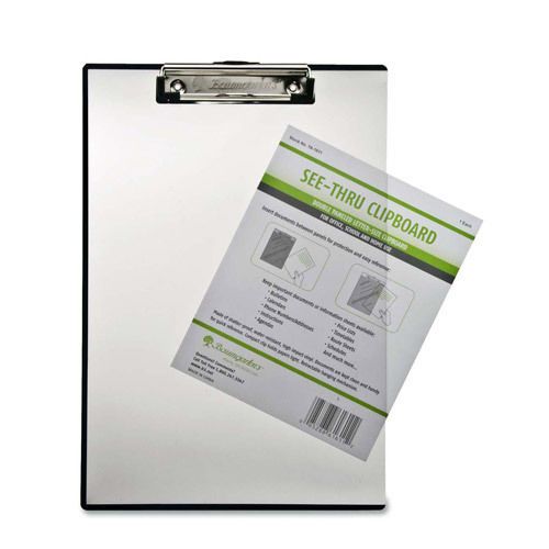 Baumgarten&#039;s vinyl clipboard with clear top sleeve compact clip 8-1/2&#034;x12&#034; for sale