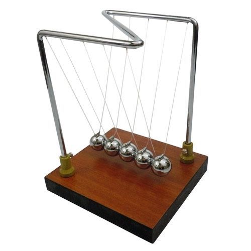 Z-Shape Newton&#039;s Cradle Pendulum Momentum Wood Base Business Office Desktop Toy