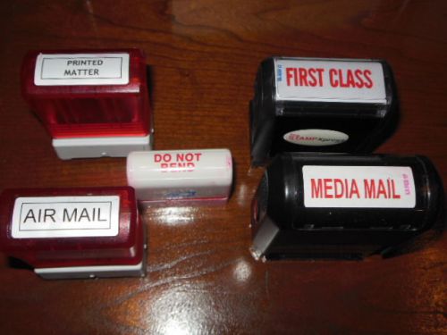 Mailing Shipping Rubber Stamps Set of 5 Do Not Bend Media Mail Printed Matter