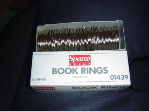 Sparco Brand Metal Book Rings, 2 In. Diameter Box 50 Rings 01439 Teacher Office
