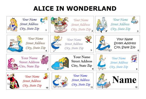 *CUTE * Alice In Wonderland Return Address Labels &amp; Name Stickers