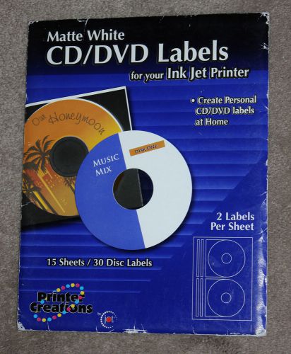 30 Easy To Use Self Adhesive CD DVD Labels for Inkjet Compare to Avery 8931