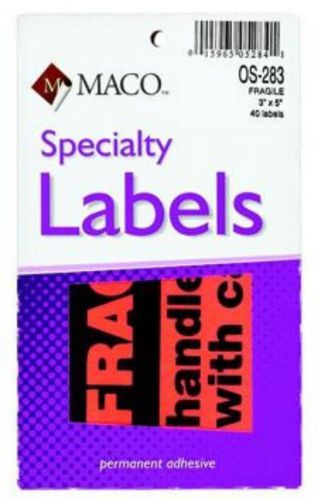 Chartpak Labels Fragile 3&#039;&#039; x 5&#039;&#039; 40 Count