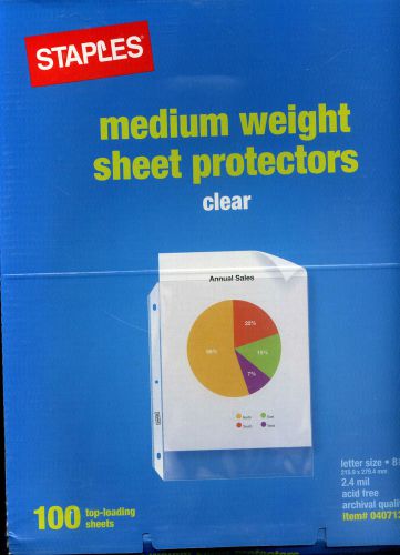Staples Medium Weight Sheet Protectors Box of 100