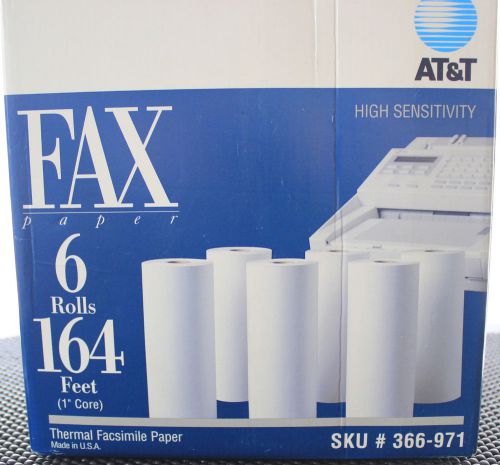 AT&amp;T High Sensitivity Fax Paper 6 Rolls 164&#039; NEW #366-971