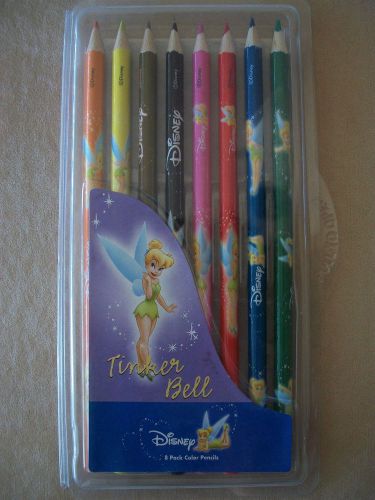 Disney Tinker Bell Set Of 8 Color Pencils By Tri-Coastal Design, NEW IN PACKAGE!