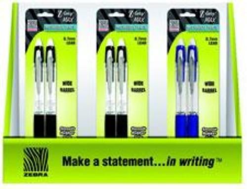 Zebra Z-Grip Max Mechanical Pencils 0.7mm Black or Blue 2-Packs 36 Count