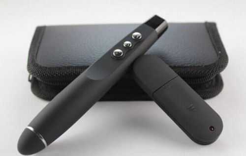 New black  usb wireless rf remote control laser pointer presenter for sale
