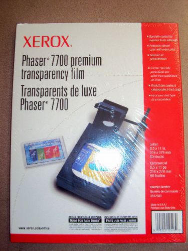 50 Sheets 8.5 x 11  Xerox Premium Phaser 7700 Transparency Film 3R12503