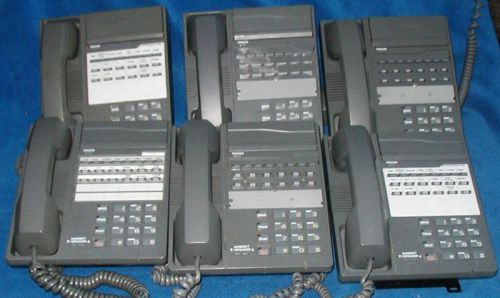 LOT OF 6 IWATSU ADIX OMEGA-PHONE IX-12KTS-2  12 BUTTON PHONE w/ STAND