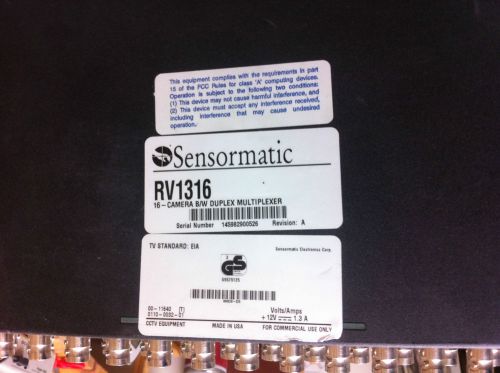Sensormatic RV1316 Duplex Multiplexer