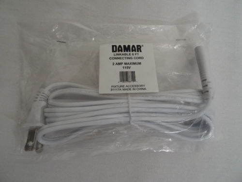 Damar Flourescent Lighting Fixture 6&#039; Linkable Connecting Cord 2 Amp Max NWT
