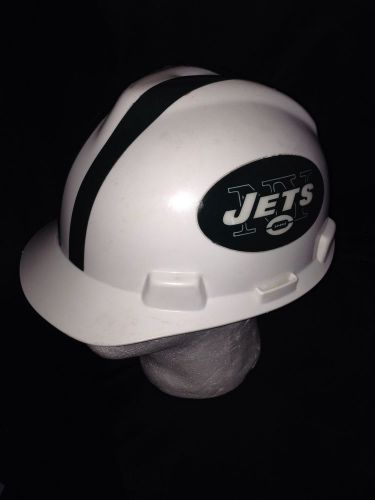 MENS MSA Safety Works Protective Hard Hat Cap NFL New York Jets White