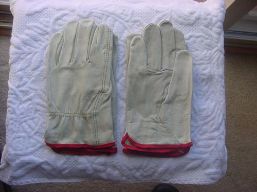 TWELVE PAIR MEMPHIS LEATHER WORK GLOVES.  SIZE SMALL
