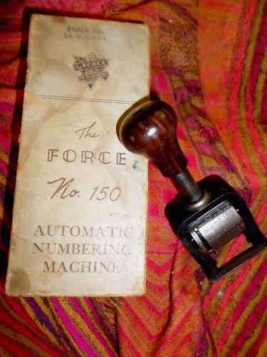 The Force Model 150 Automatic Numbering machine vintage office tool