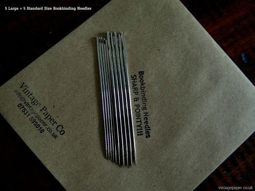 Bookbinding Needles - 5 Standard + 5 Large for all weights of bookbinding thread