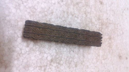 Old hand carved wooden 3 line design leaf shape textile printing block/stamp for sale