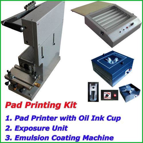 Pad Printing Kit with Ink Cup Printer Exposure Unit &amp; Emulsion Coating Machine
