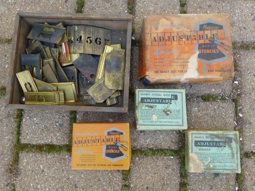 5 vintage sets of reese&#039;s adjustable lockedge brass stencils for sale
