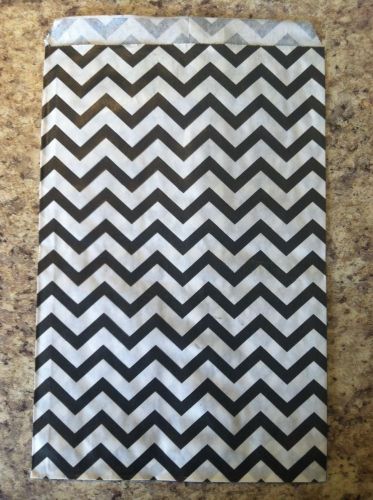 Paper Gift Bag Black Chevron 6&#034;x 9&#034; Party Favors Merchandise Jewelry 50 Pack!