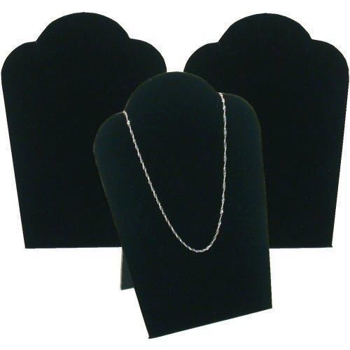 3 Black Necklace Pendant Jewelry Bust Display Easel 3 3/4&#034; x 5 1/4&#034;