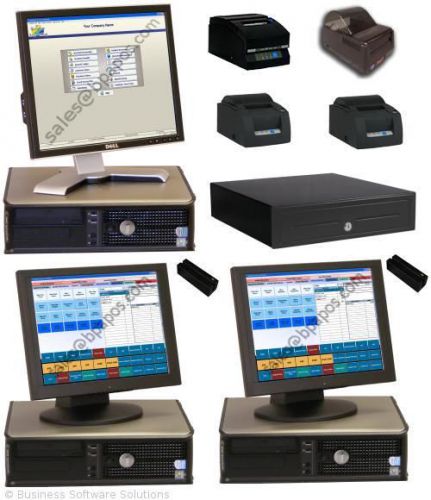 NEW 2 Stn Delivery Touchscreen POS System &amp; Software W\BACK OFFICE COMPTUER