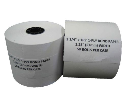 Pm perfection one ply blended bond paper rolls 2.25 x 165 feet 100 rolls (07924) for sale