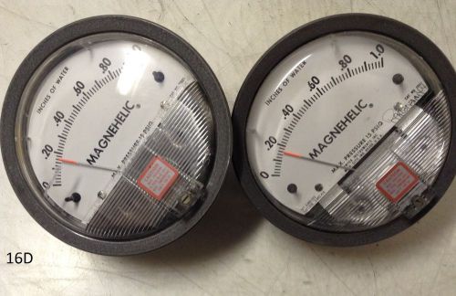 Dwyer Magnehelic Pressure Gauge 0-1 Inches of Water 2001 Lot of 2