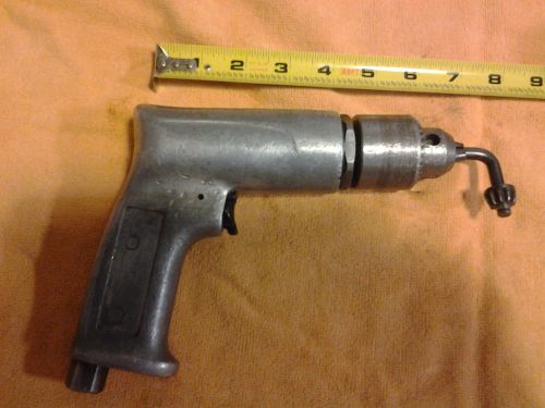 AIR DRILL WITH 1/2&#034; JACOBS CHUCK AND KEY AIR TOOL USED WORKS GOOD PNEUMATIC
