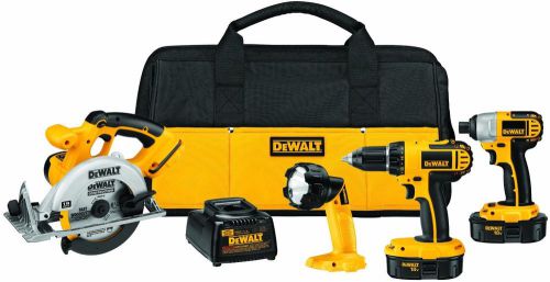 New dewalt dck422ka 18 volt nicad cordless 4 pc tool drill saw combo full kit for sale