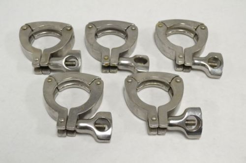 Lot 5 tri clover 304 stainless heavy duty 1-3/4in sanitary pipe clamp b244266 for sale