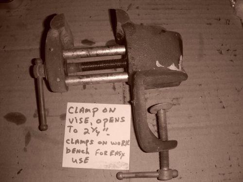 Clamp on vise opens 2 1/4&#034;, clamps on bench for easy use