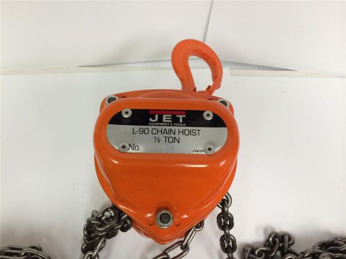 NEW 1/2 TON JET Chain Fall 30 FT Lift Triple Spur Geared Hoist L-90 101307
