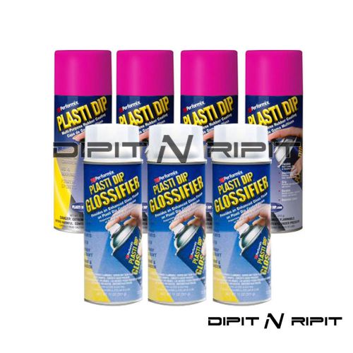 Performix plasti dip gloss wheel kit 4 fierce pink 3 glossifier rubber dip spray for sale