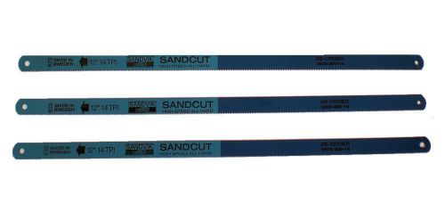 3X Sweden SANDVIK Quality Hacksaw Blades Sandcut 12”14 TPI High Speed All Hard