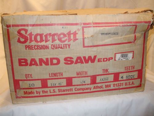 Starrett 19&#039; longx1/4&#034; widthx4teeth/&#034;x hook welded woodpecker band saws for sale
