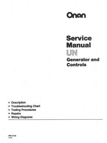 ONAN UN Generator And Controls Service Manual BF NH CCK