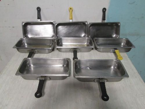 Lot of 8 &#034; vollrath &#034; h.d. stainless steel commercial 1/3 pan w/insulated handle for sale