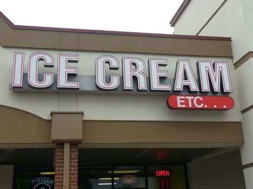 Outdoor Lighted &#034;ICE CREAM&#034; Sign, 14&#039; x 41&#034;, 1 Year Old, Perfect Condition, LED